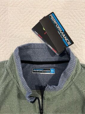 NWT Roundtree & Yorke Men’s 2XL Performance 1/4 Zip Waffle Knit Pullover